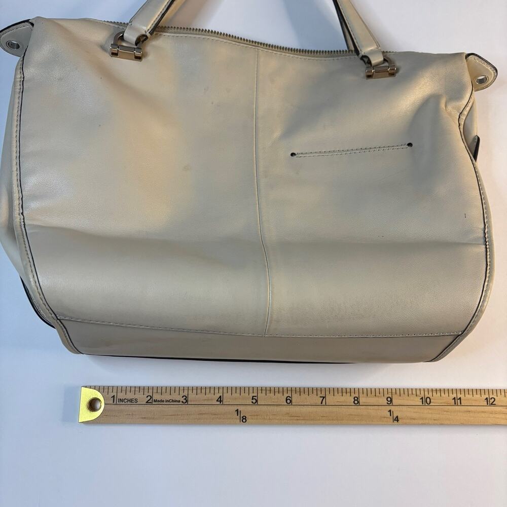 COACH SMYTHE SATCHEL 32405 Natural Beige Leather Handbag Bag 2 Handles - Picture 15 of 16